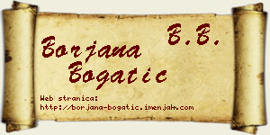 Borjana Bogatić vizit kartica